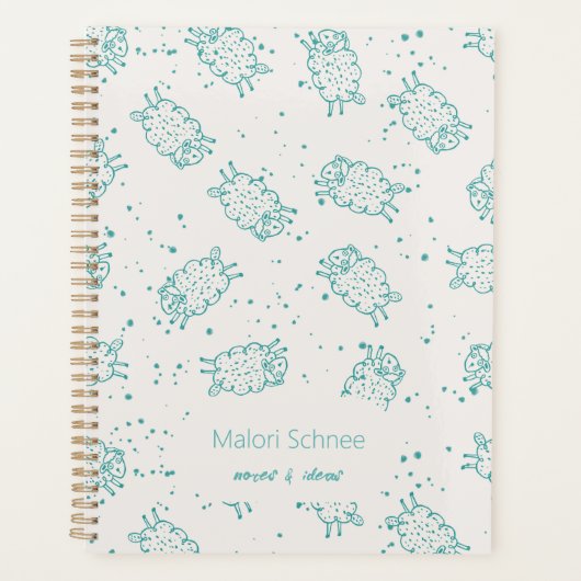 Cute Sheep – Whimsical Seamless Pattern Planner (Voorkant)