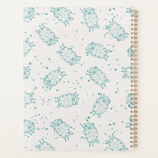 Cute Sheep – Whimsical Seamless Pattern Planner (Achterkant)