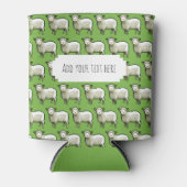 Cute Sheep White & Woolly Flock Pixel Art Pattern Blikjeskoeler (Voorkant)
