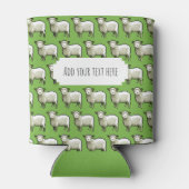 Cute Sheep White & Woolly Flock Pixel Art Pattern Blikjeskoeler (Achterkant)