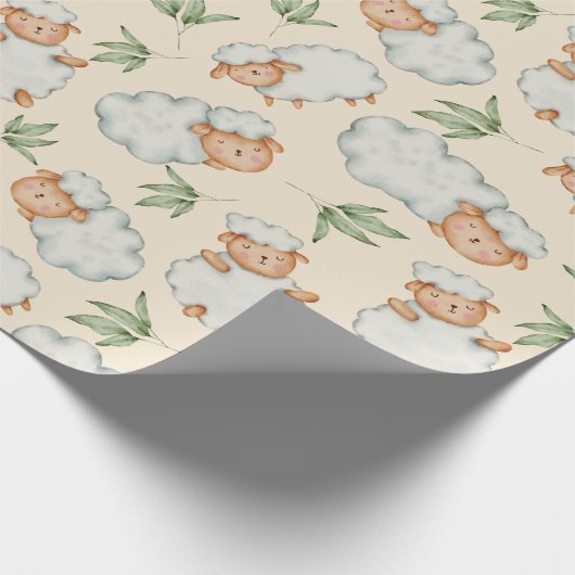 Cute Sheep Wrapping Paper Cadeaupapier (Hoek)