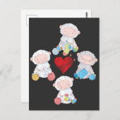 Cute Sheep Yarn Knitting Socks Crochet Grandmoeder Briefkaart (Voorkant / Achterkant)