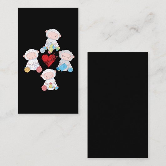 Cute Sheep Yarn Knitting Socks Crochet Grandmoeder Visitekaartje (Voorkant / Achterkant)