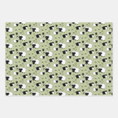 Cute Sheeps Illustratie Black White, Blush, Green Inpakpapier Vel (Voorkant 3)