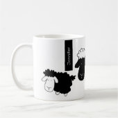 Cute Sheeps Illustratie zwart-wit Koffiemok (Links)