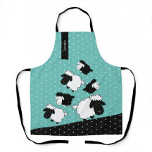 Cute Sheeps Illustratie zwart-wit Schort
