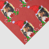 Cute Sheltie Santa Kerstkerstmis Tissuepapier (Detail)
