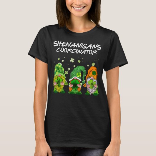 Cute Shenanigans Coordinator St Patricks Day Gnome T-shirt (Voorkant)
