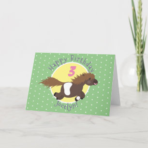 Cute Shetland pony illustratie verjaardag Kaart