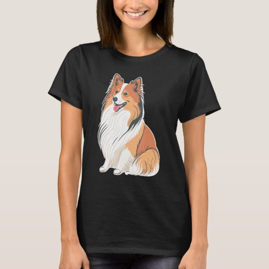 Cute Shetland Sheepdog Dog on Sheltie T-shirt (Voorkant)