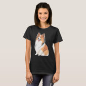 Cute Shetland Sheepdog Dog on Sheltie T-shirt (Voorkant volledig)