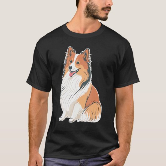Cute Shetland Sheepdog Dog on Sheltie T-shirt (Voorkant)