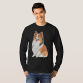 Cute Shetland Sheepdog Dog on Sheltie T-shirt (Voorkant volledig)