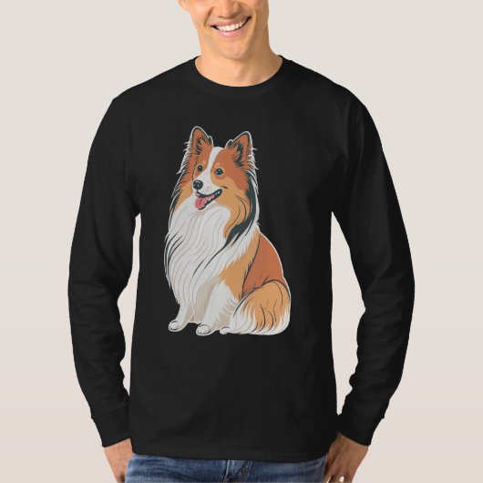 Cute Shetland Sheepdog Dog on Sheltie T-shirt (Voorkant)