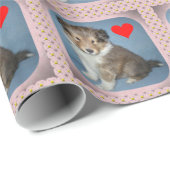 Cute Shetland Sheepdog Puppy Gift Wrapping Paper Cadeaupapier (Rol Hoek)