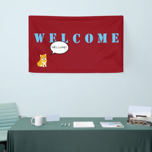 Cute Shiba Dog Year Speech Bubble Welcome Banner (Beurs)