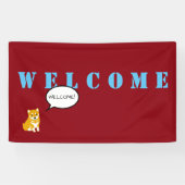 Cute Shiba Dog Year Speech Bubble Welcome Banner (Horizontaal)