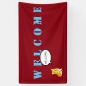 Cute Shiba Dog Year Speech Bubble Welcome Banner (Verticaal)
