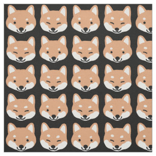 Cute Shiba Inu Cartoon Dog wordt betrapt Stof