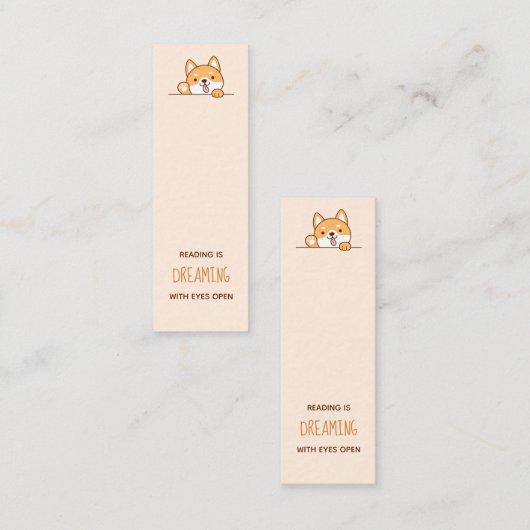 Cute Shiba Inu Corgi Dog Bladwijzer Quote Mini Visitekaartje (Voorkant / Achterkant)