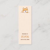 Cute Shiba Inu Corgi Dog Bladwijzer Quote Mini Visitekaartje (Achterkant)