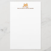 Cute Shiba Inu Corgi Dog Peking Custom Text Briefpapier (Voorkant)