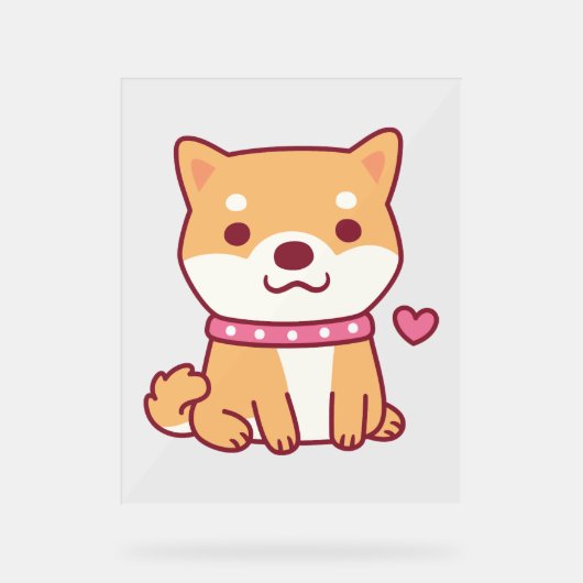 Cute Shiba Inu Dog Acryl Bord (Voorkant)