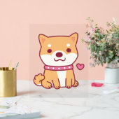 Cute Shiba Inu Dog Acryl Bord (Huwelijk)