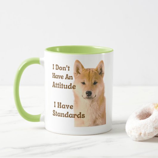 Cute Shiba Inu Dog Attitude and Standards Mok (Met donut)