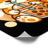 Cute Shiba Inu Dog Bubble Boba Tea Anime Kawaii Ne Poster (Hoek)