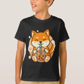 Cute Shiba Inu Dog Bubble Boba Tea Anime Kawaii Ne T-shirt (Voorkant)