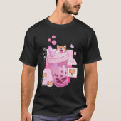 Cute Shiba Inu Dog Drink Milk Tea Boba Anime Japan T-shirt (Voorkant)