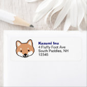 Cute Shiba Inu Dog Face Return Address Labels (Insitu)