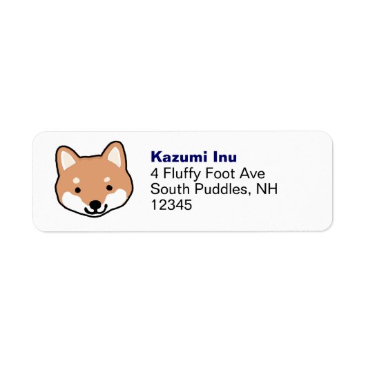Cute Shiba Inu Dog Face Return Address Labels (Voorkant)