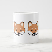 Cute Shiba Inu Dog Faces Grote Koffiekop (Voorkant)