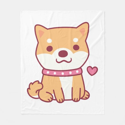 Cute Shiba Inu Dog Fleece Deken (Voorkant)