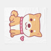 Cute Shiba Inu Dog Fleece Deken (Voorkant (Horizontaal))