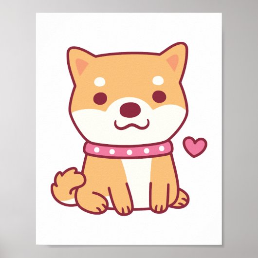 Cute Shiba Inu Dog Poster (Voorkant)