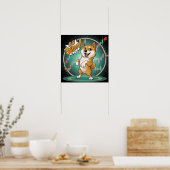 Cute Shiba Inu Dog Poster (Keuken)