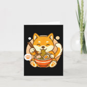 Cute Shiba Inu Dog Ramen Noodles Bowl Anime Kawaii Kaart (Voorkant)