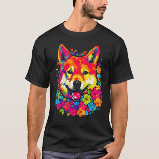Cute Shiba Inu Dog T-shirt (Voorkant)