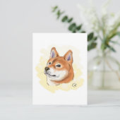 Cute Shiba Inu Dog Tekening Briefkaart (Staand voorkant)