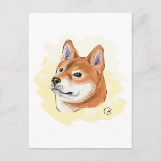 Cute Shiba Inu Dog Tekening Briefkaart (Voorkant)