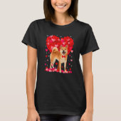 Cute Shiba Inu Dog Valentines Day Heart Puppy Love T-shirt (Voorkant)