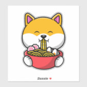 Cute Shiba Inu Eating Ramen Podle Sticker (Vel)