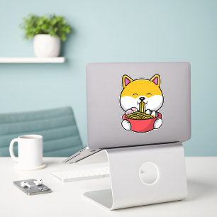 Cute Shiba Inu Eating Ramen Podle Sticker