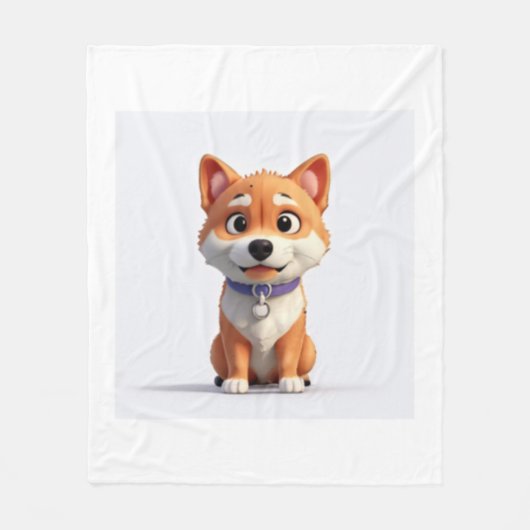Cute Shiba Inu Fleece Deken (Voorkant)