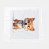 Cute Shiba Inu Fleece Deken (Voorkant (Horizontaal))