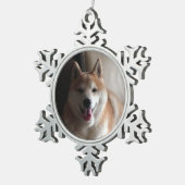 Cute Shiba Inu-Geiso 2 Tin Sneeuwvlok Ornament (Rechts)