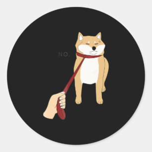 Cute shiba inu   Grappig ontwerp van de nope hond Ronde Sticker
